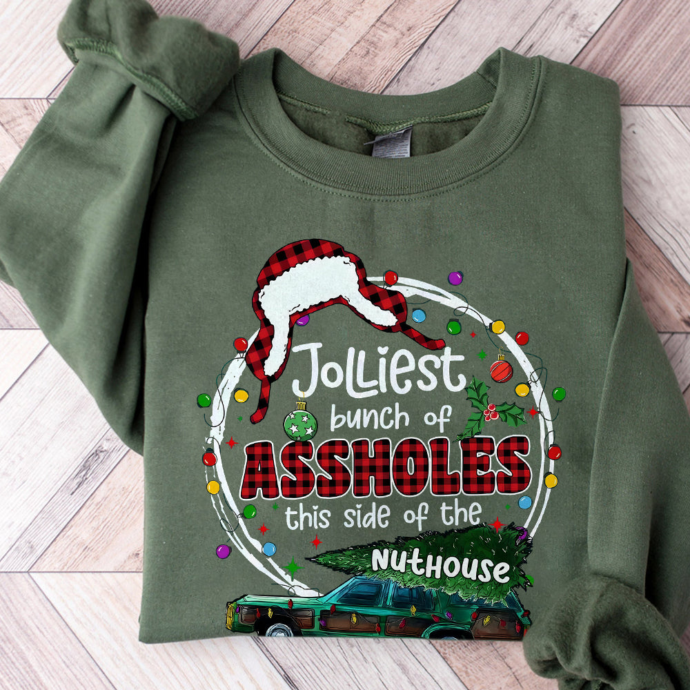 Jolliest Bunch of Assholes This Side of the Nuthouse png, Christmas Santa png, Funny Christmas png, Rude png, Christmas Jumper Png S240 091124