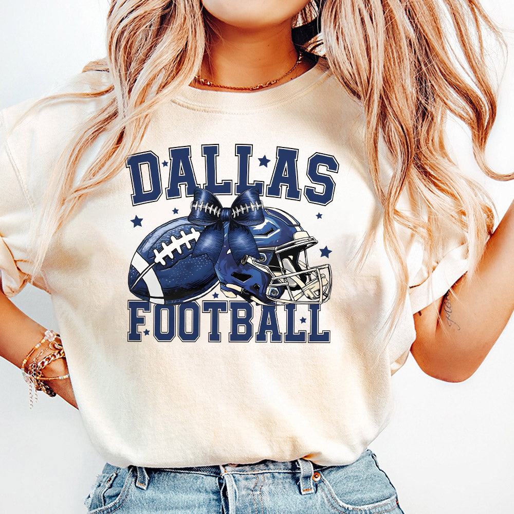 Cowboy Coquette Bow Shirt, Cowboy Shirt, Football Coquette Bow, American Football, Coquette Bow, Cowboy Shirt, Cowboy Bow Shirt, Game Day,Touch Down SP1010 02