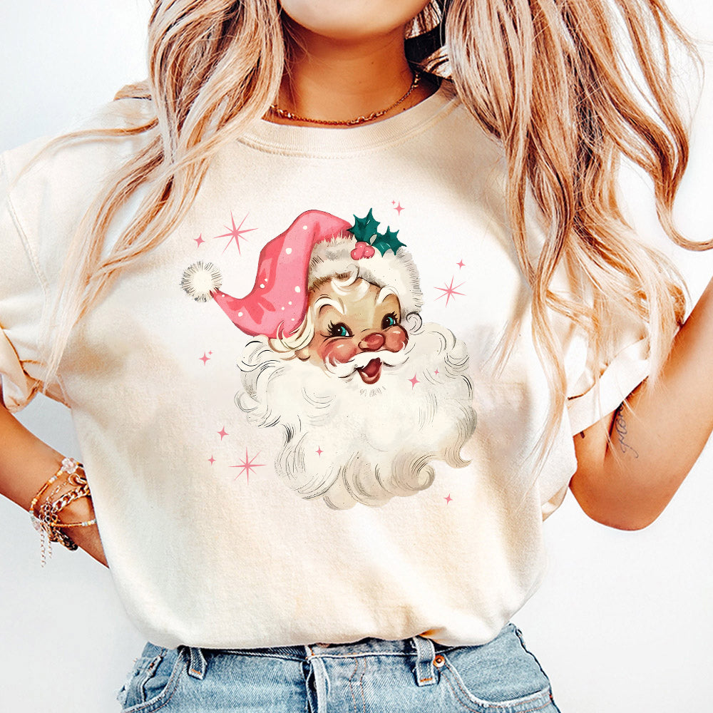 Pink Santa Retro Christmas Pngs Pngs for Women Pink Christmas Matching Family Pngs Pink Vintage Holiday Party S164 SNA