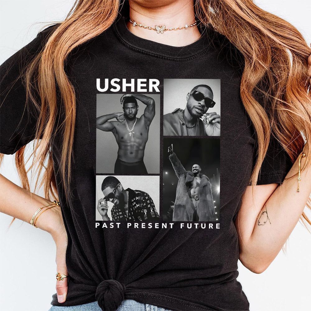 Usher 2024 Tour Usher Past Present Future World Tour Usher Fan Merch Usher Concert Usher World Tour Shirt Usher Fan Merch Gift Usher Shirt TM1510 09