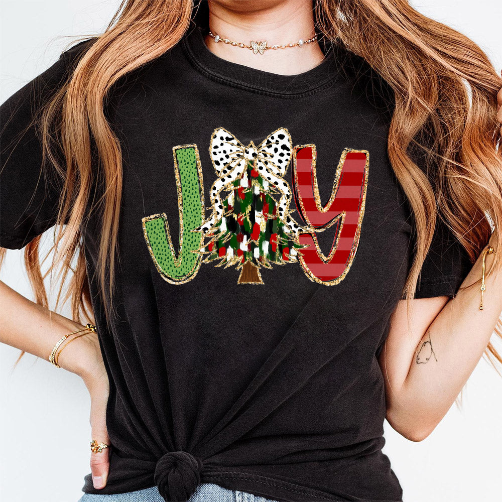 JOY Colorful Coquette glitter Christmas ornament png Christmas design dtf Christmas girls winter png santa design bow acrylic brushstroke 1 S95