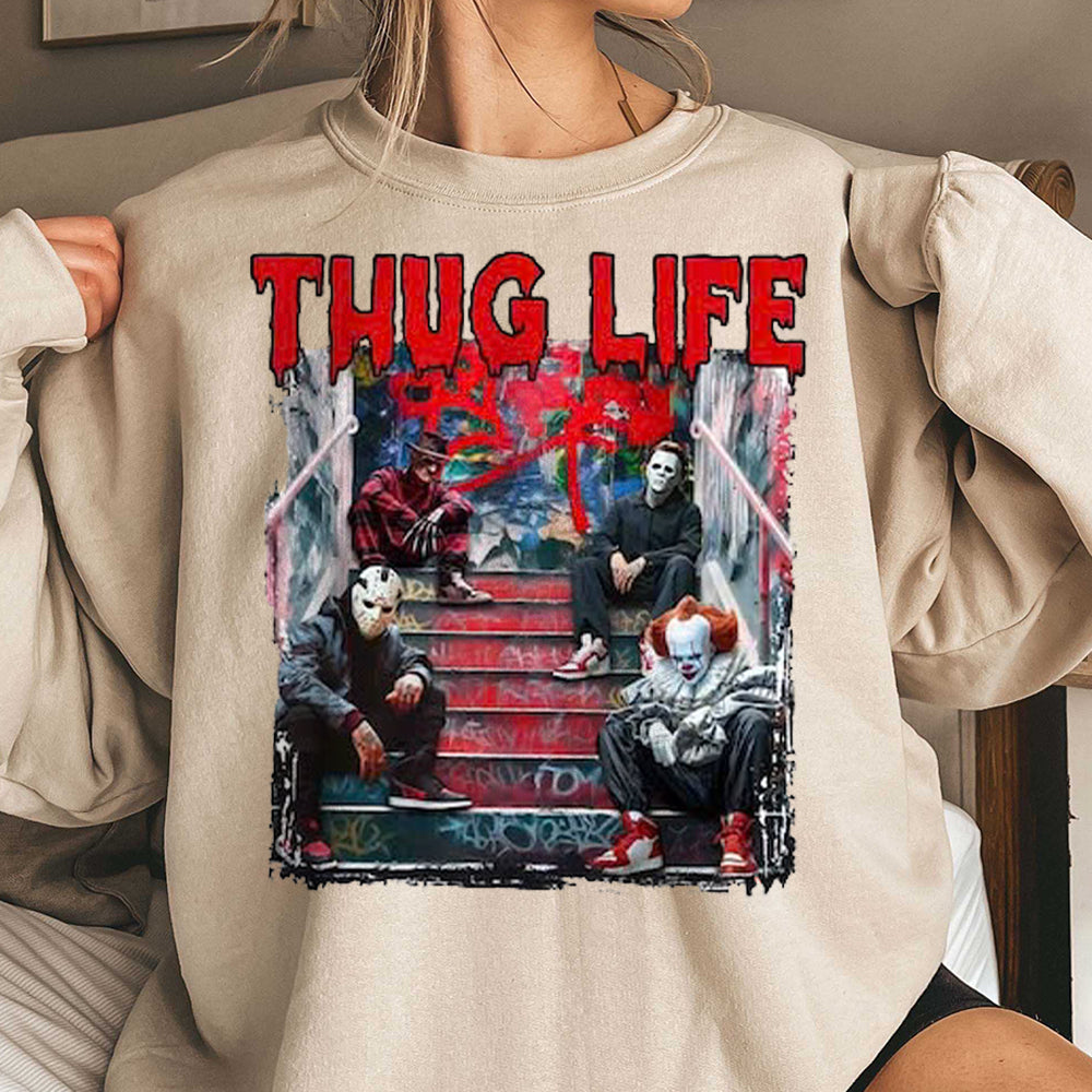 Thug Life Horror Movie Shirt, Friends Horror Characters Shirt, Horror Movie Killers Shirt, Scary Shirt, Halloween Shirt, Friend Horror Shirt  HW2008 06