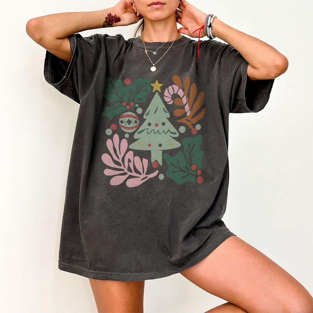 Merry and Bright Sublimation Boho Floral Christmas Png, Retro Christmas Png Boho Christmas Christmas Sublimation Christmas Tree png PNG2309 08 NPN