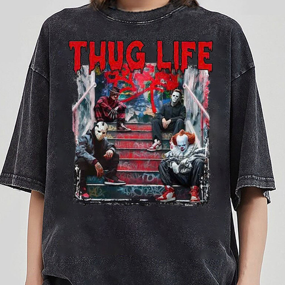 Thug Life Horror Movie Shirt, Friends Horror Characters Shirt, Horror Movie Killers Shirt, Scary Shirt, Halloween Shirt, Friend Horror Shirt  HW2008 06