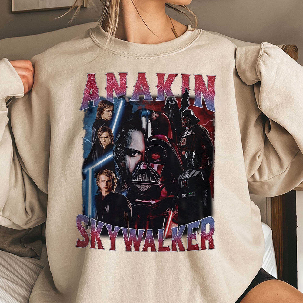 Anakin Skywalker Darth Vader 90s Vintage Bootleg Style T-Shirt, Classic Retro Graphic Unisex Tee Gift For Men and Women AAA