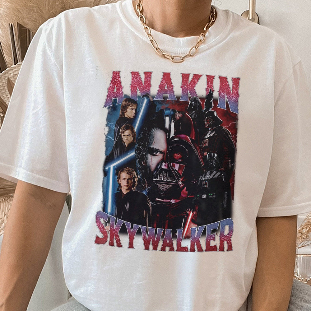 Anakin Skywalker Darth Vader 90s Vintage Bootleg Style T-Shirt, Classic Retro Graphic Unisex Tee Gift For Men and Women AAA