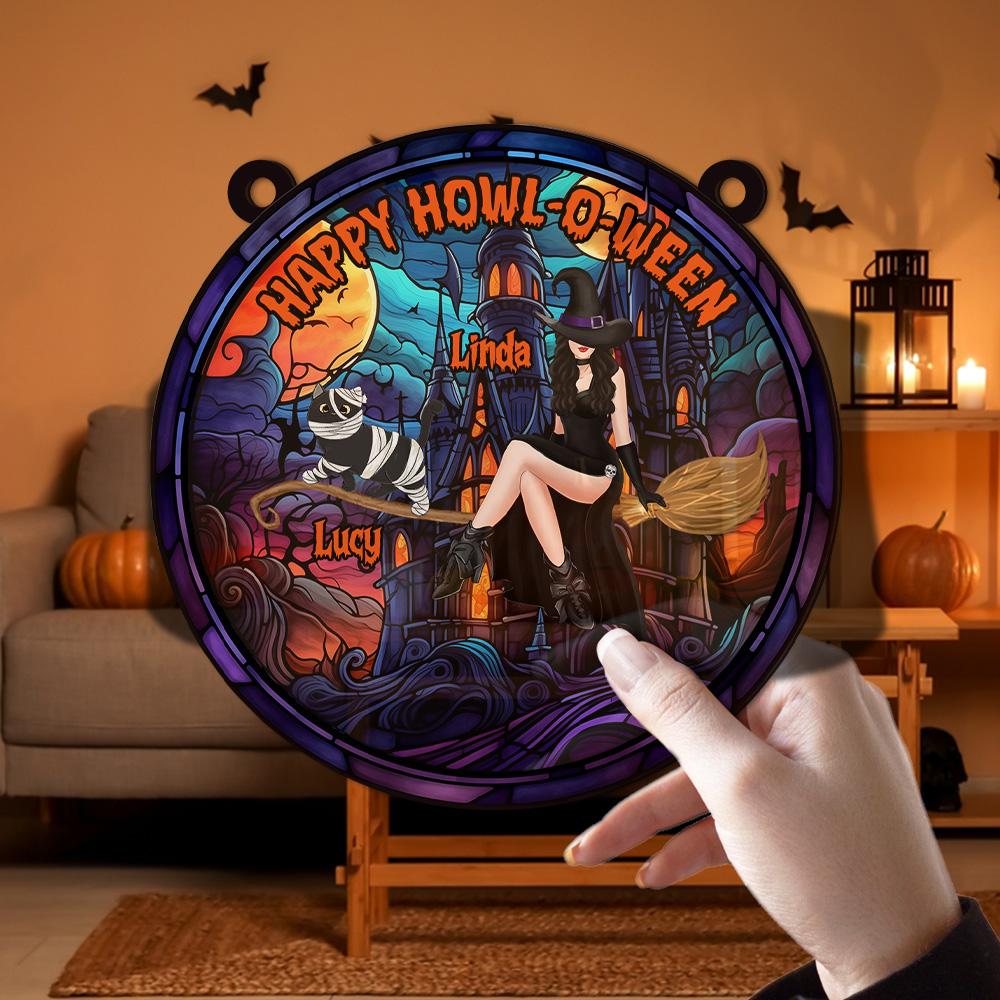 Happy Howl-o-ween! Personalized Dog Cat Personalized Suncatcher ORHA2208