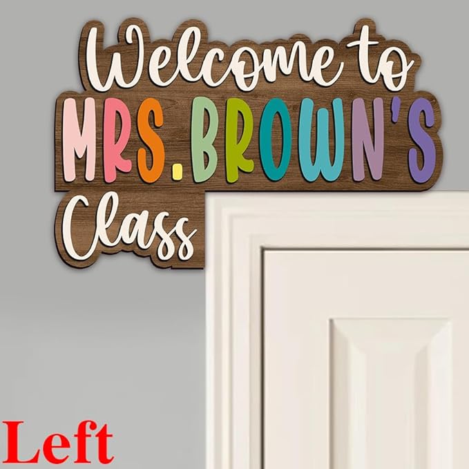 Personalized Teacher Name Doorframe Corner Sign, Teacher name sign, Classroom Welcome Sign, Class Wooden sign, Teacher Door Sign, Teacher Gifts, Teachers Appreciation Gift, Back To School Dofra