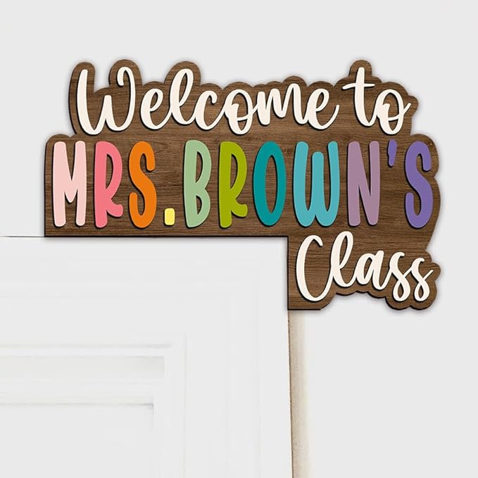 Personalized Teacher Name Doorframe Corner Sign, Teacher name sign, Classroom Welcome Sign, Class Wooden sign, Teacher Door Sign, Teacher Gifts, Teachers Appreciation Gift, Back To School Dofra