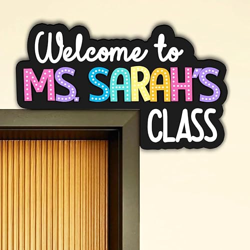 Personalized Classroom 3D Doorframe Corner Sign, Classroom Decor, Teacher Doorframe Sign, Dot Dalmatian Theme Decor, Teacher Gifts, Teacher Sign, Welcome Sign, Classroom Sign (Design #5)
