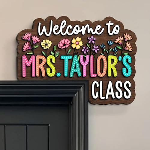 Personalized Teacher Name Doorframe Corner Sign, Custom Classroom 3D Doorframe Corner Sign, Custom Teacher Door Sign Corner, Custom Teacher Appreciation Gift, Back to School Welcome Sign dofra