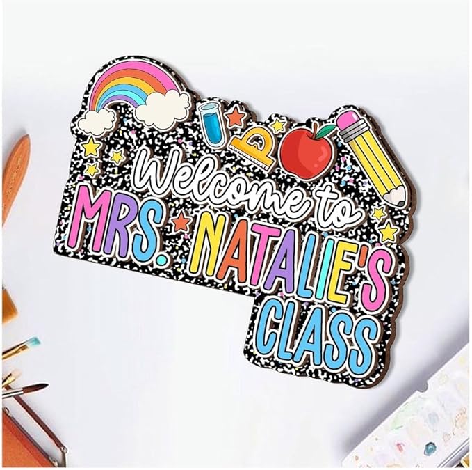 Personalized Classroom 3D Doorframe Corner Sign - Classroom Custom Decor Doorframe Sign - Dot Dalmatian Theme Decor - Custom 3D Back to School Sign Dofra