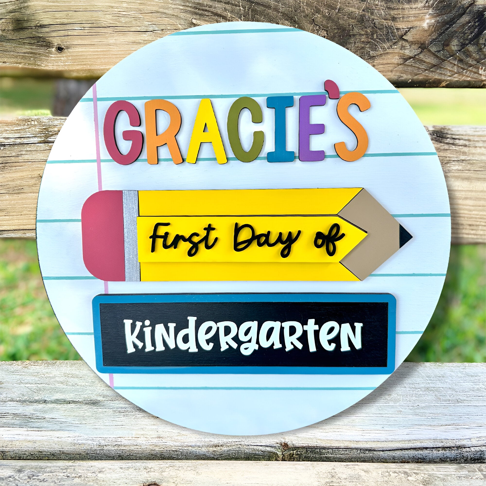 Custom Wooden First Day of School Kindergarden Sign With Handwriting Blank Chalkboard Unique Gifts For Kids Scsign