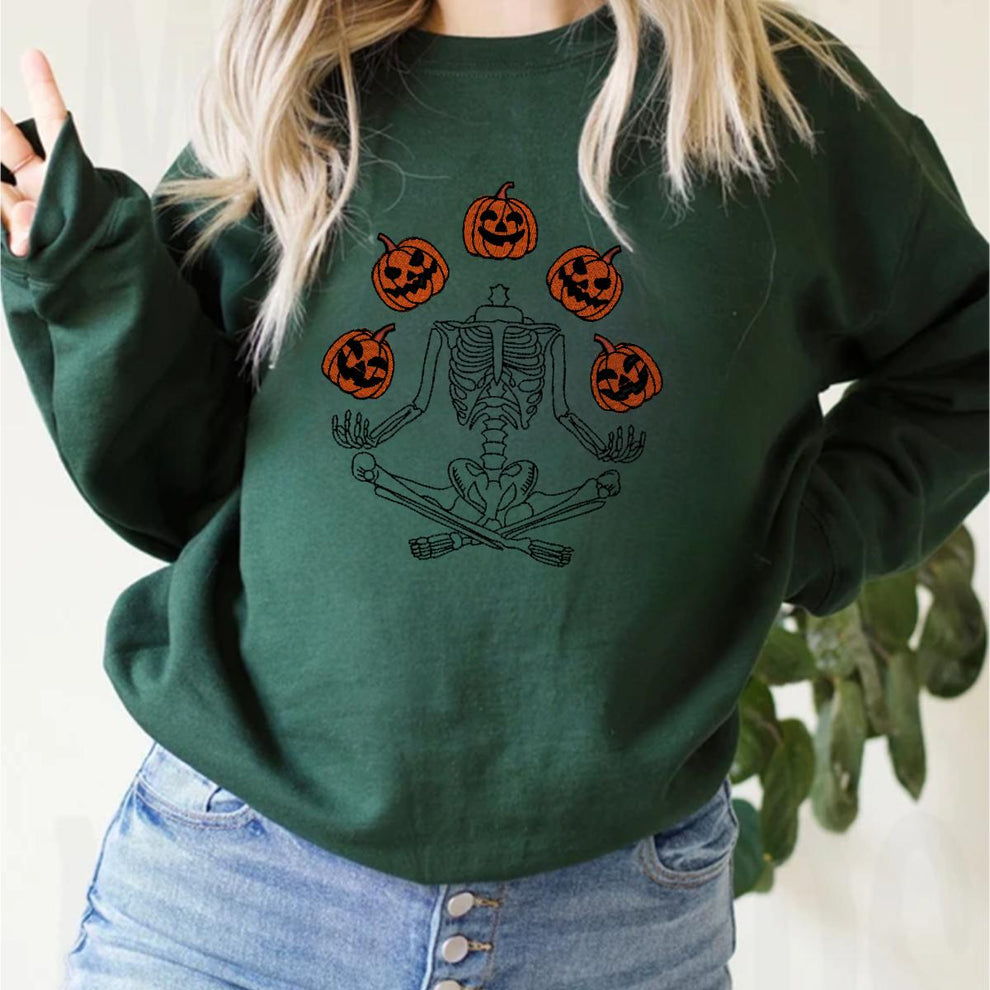 Skeleton and Pumpkins emha0709