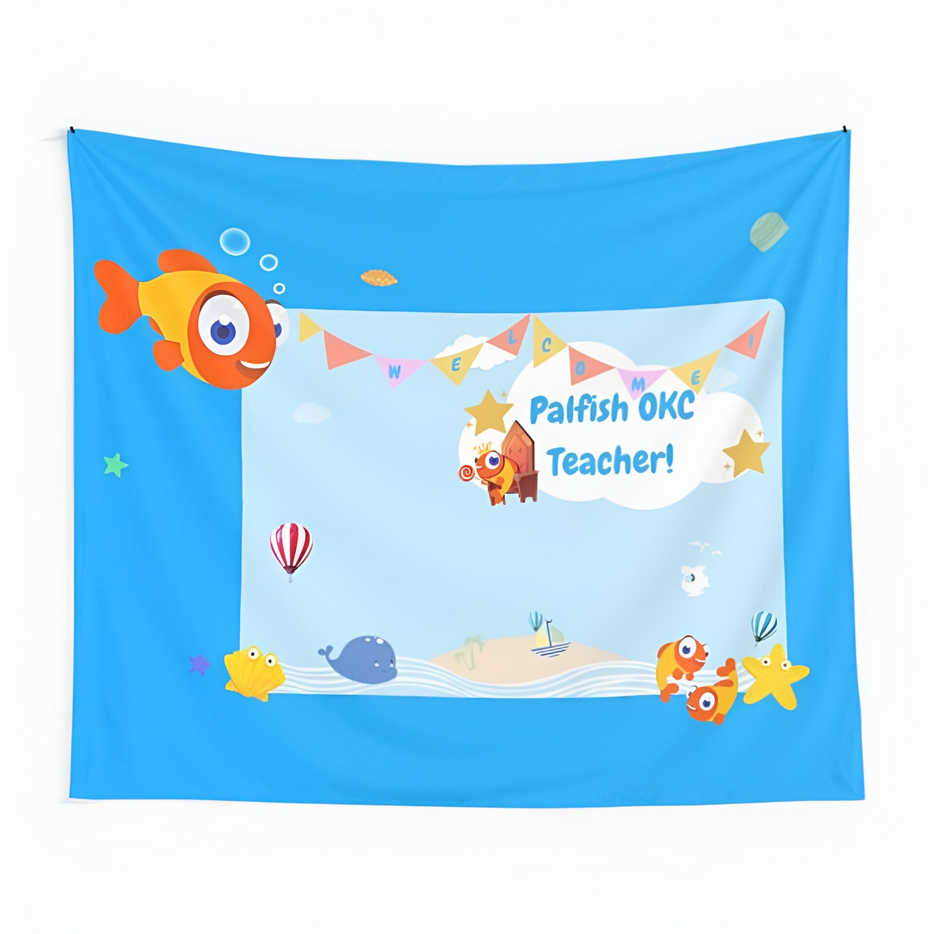 Palfish OKC ESL Online English Teacher Classroom Background Tapestry Tapes