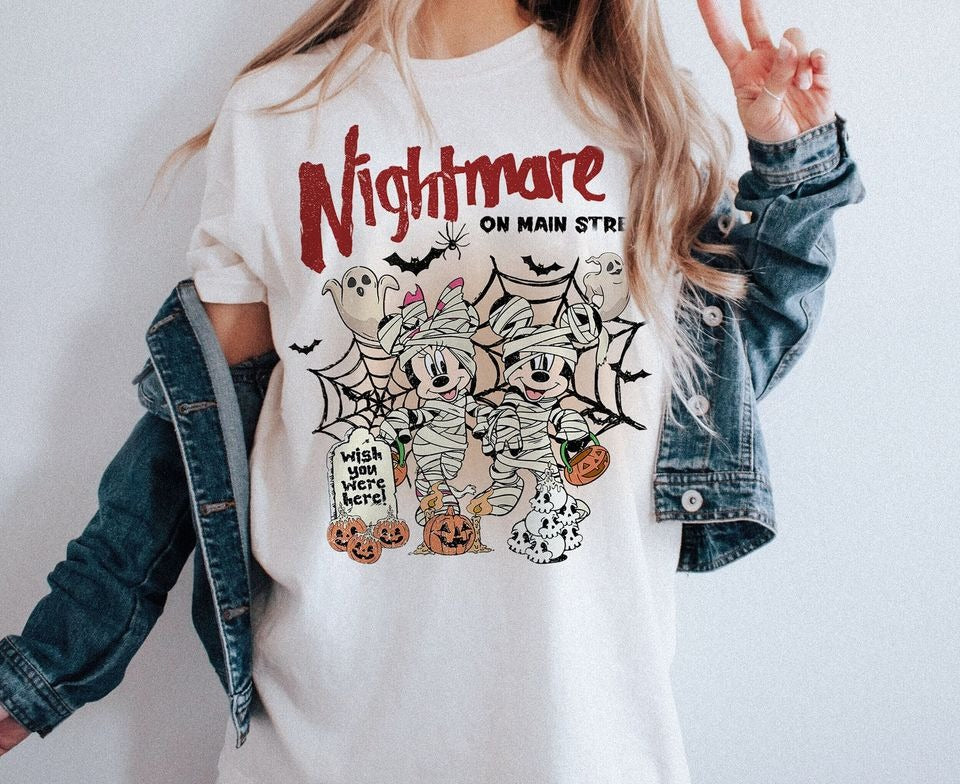 Vintage Disney Halloween Shirt, Mickey Minnie Nightmare on Mainstreet Shirt DH2507 07