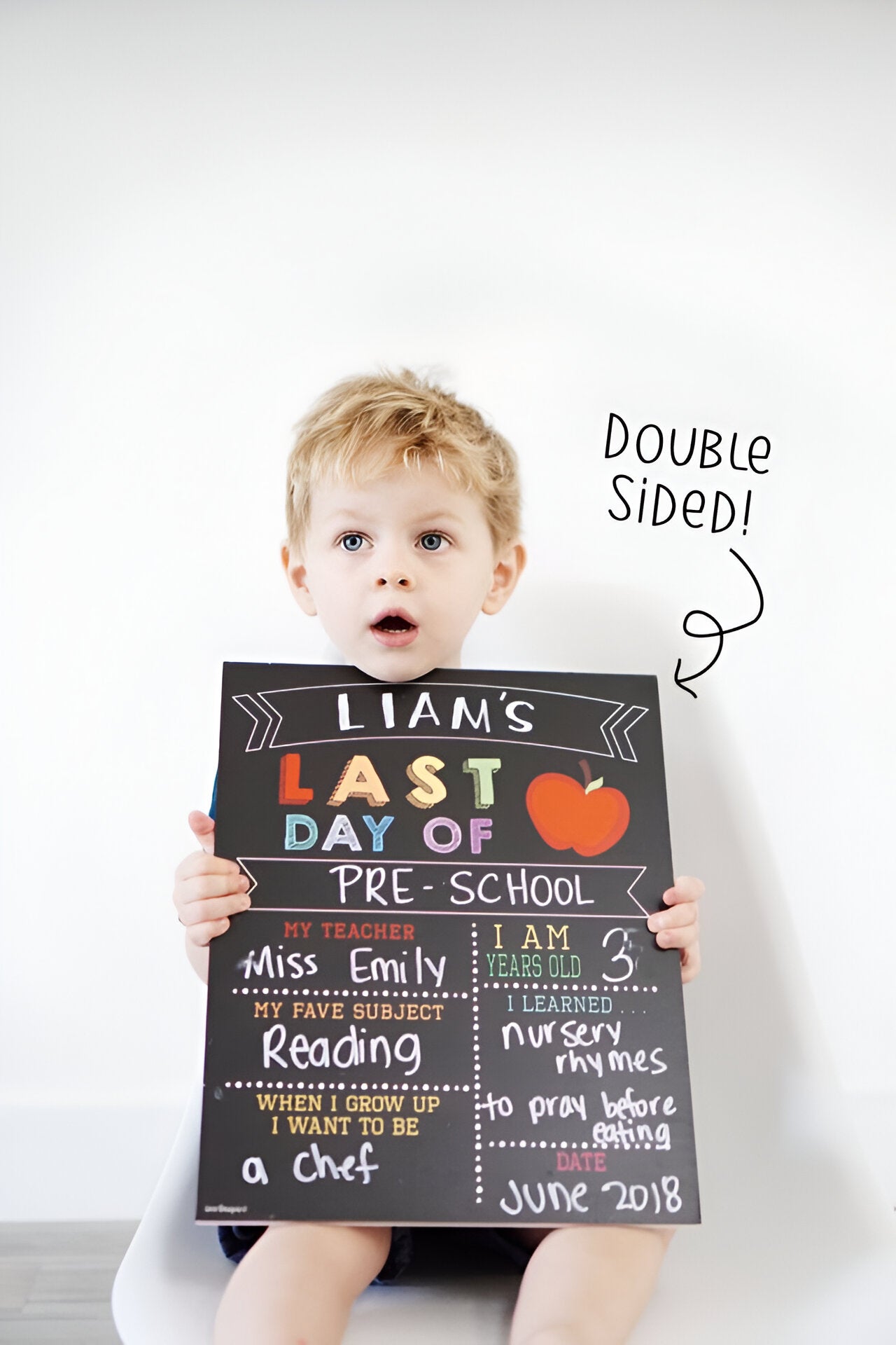 Reusable 2-in-1 First & Last Day of School Sign, first day of school sign, back to school, last day of school sign, first day sign Scsign