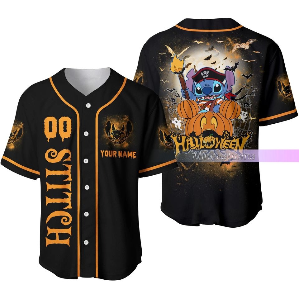 Stitch Halloween Baseball Jersey Halloween Day Jersey JS2507 09