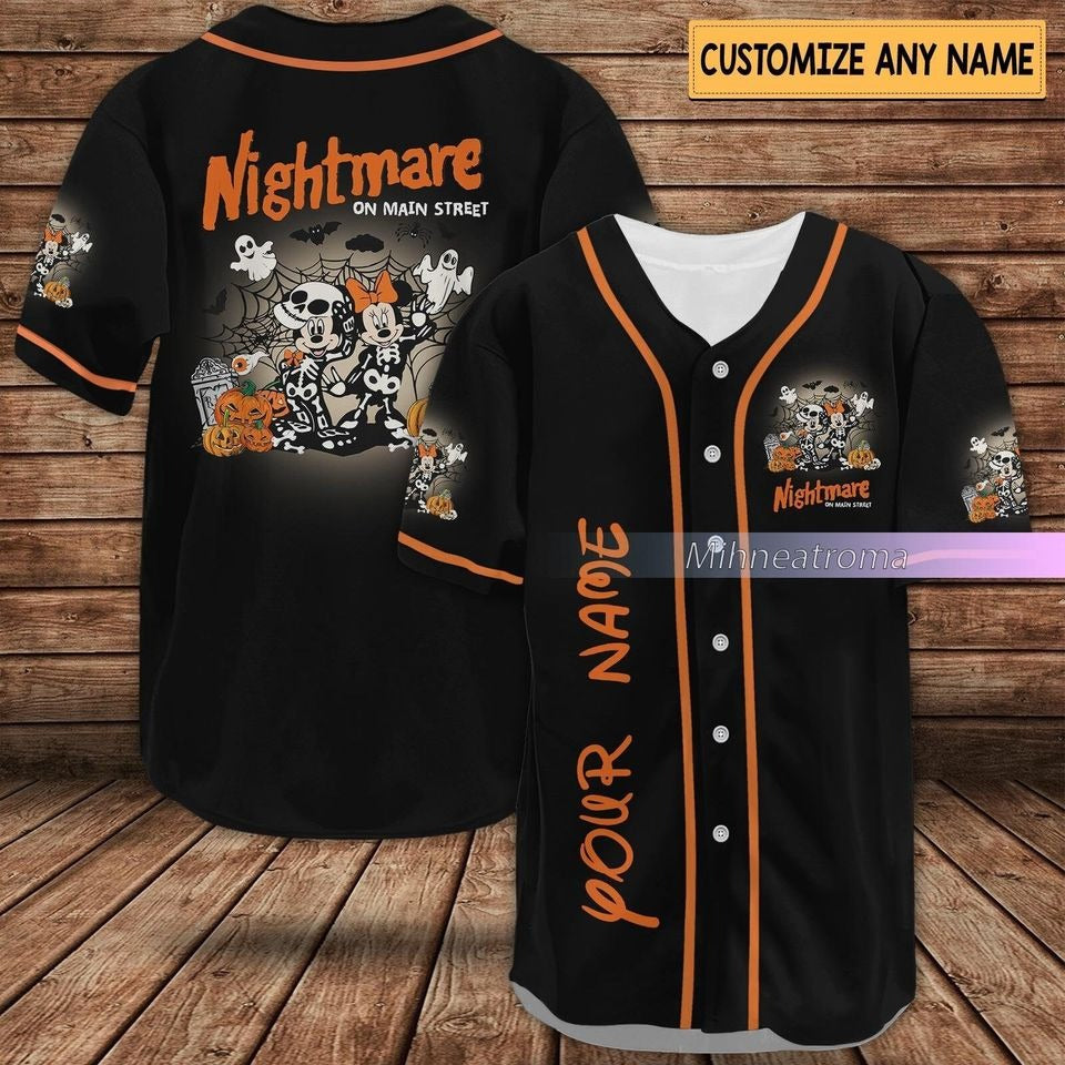 Mickey Minnie Halloween Disney Halloween Baseball Jersey JS2507 03