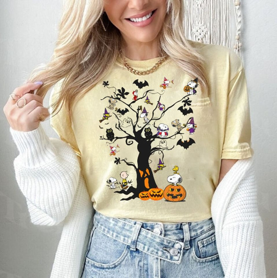 Snoopy Fall Sweatshirt, Snoopy Pumpkin Hoodie, Halloween Cartoon Dog Crewneck Sweatshirt Sleeve DH2407 3
