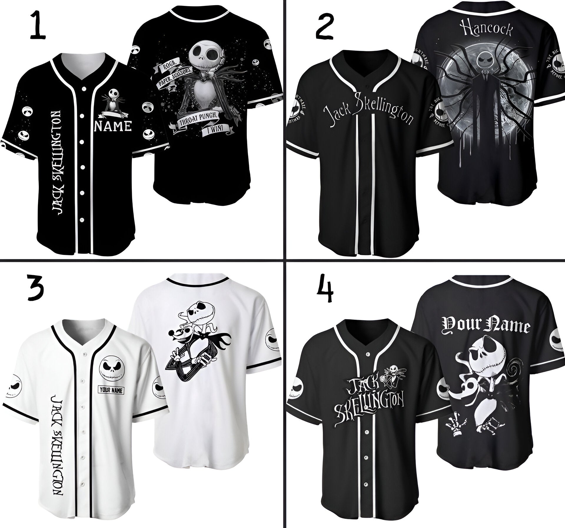 Jack Skellington Jersey, Skellington Halloween Jersey Shirts JS2307 06