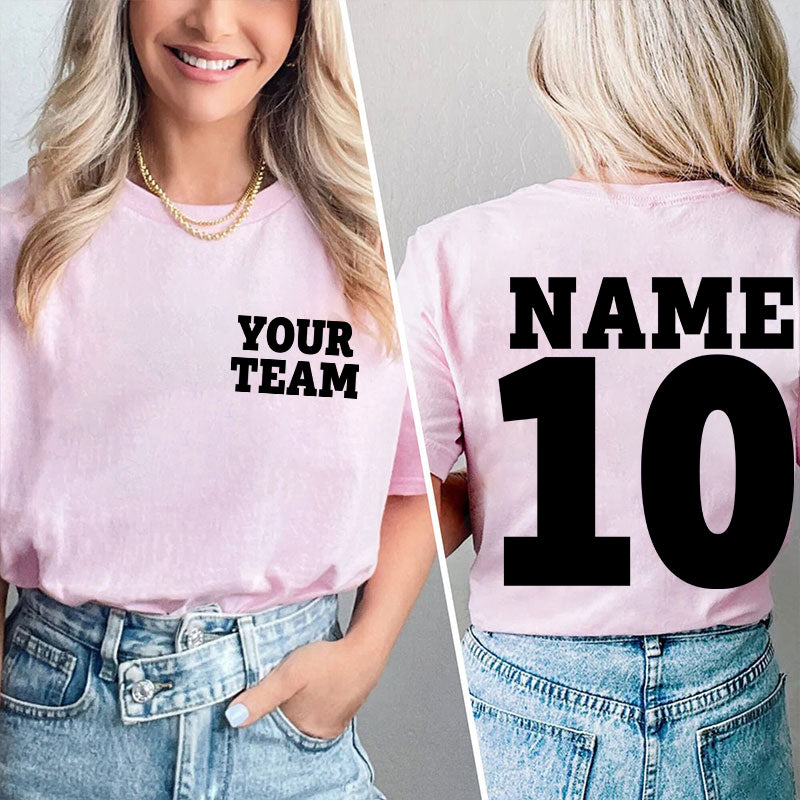 Personalized Team Name And Number Team Teacher Two Sided T-Shirt 2MAT88