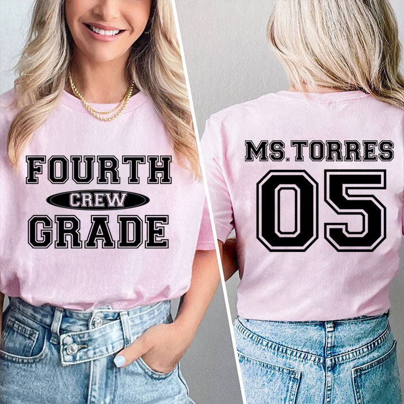 Personalized My Class Crew Teacher Two Sided T-Shirt 2MAT88
