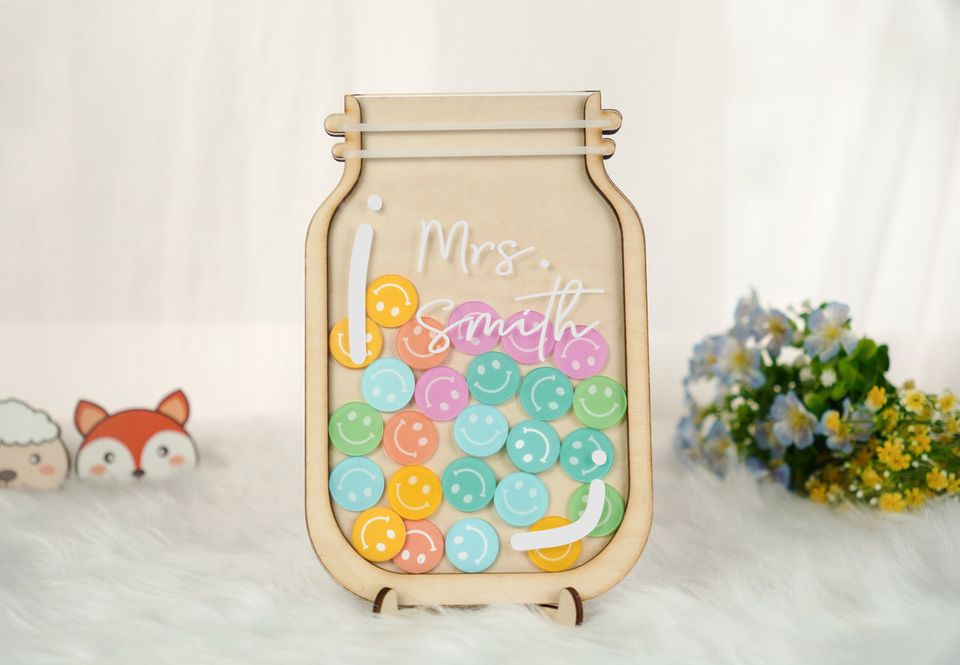 Personalized Smiley Face Reward Jar, Gift For Kids rejar1