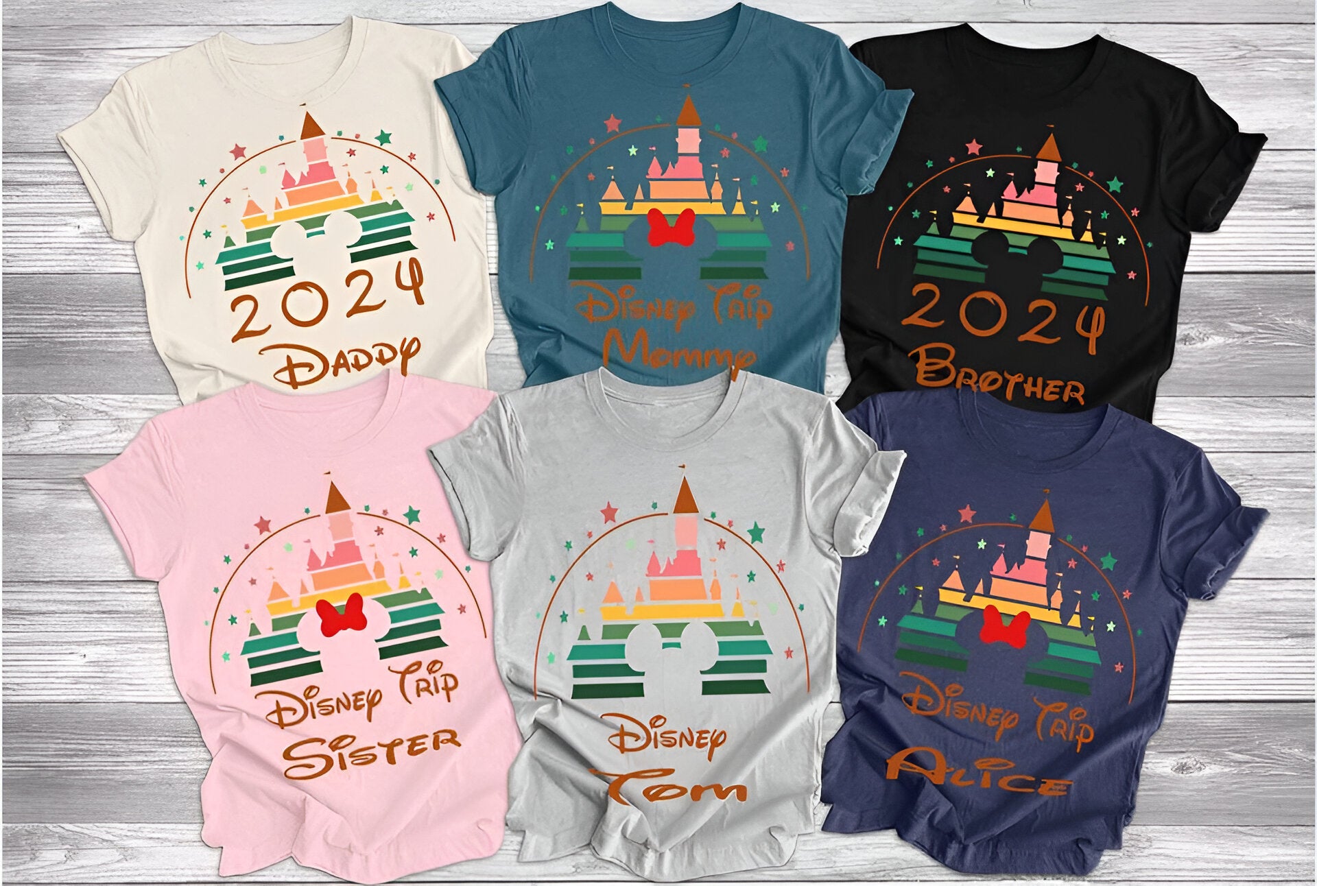 Custom 2024 Disney Family Vacation Shirts, Disney Castle 2024 Shirts DH2207 01