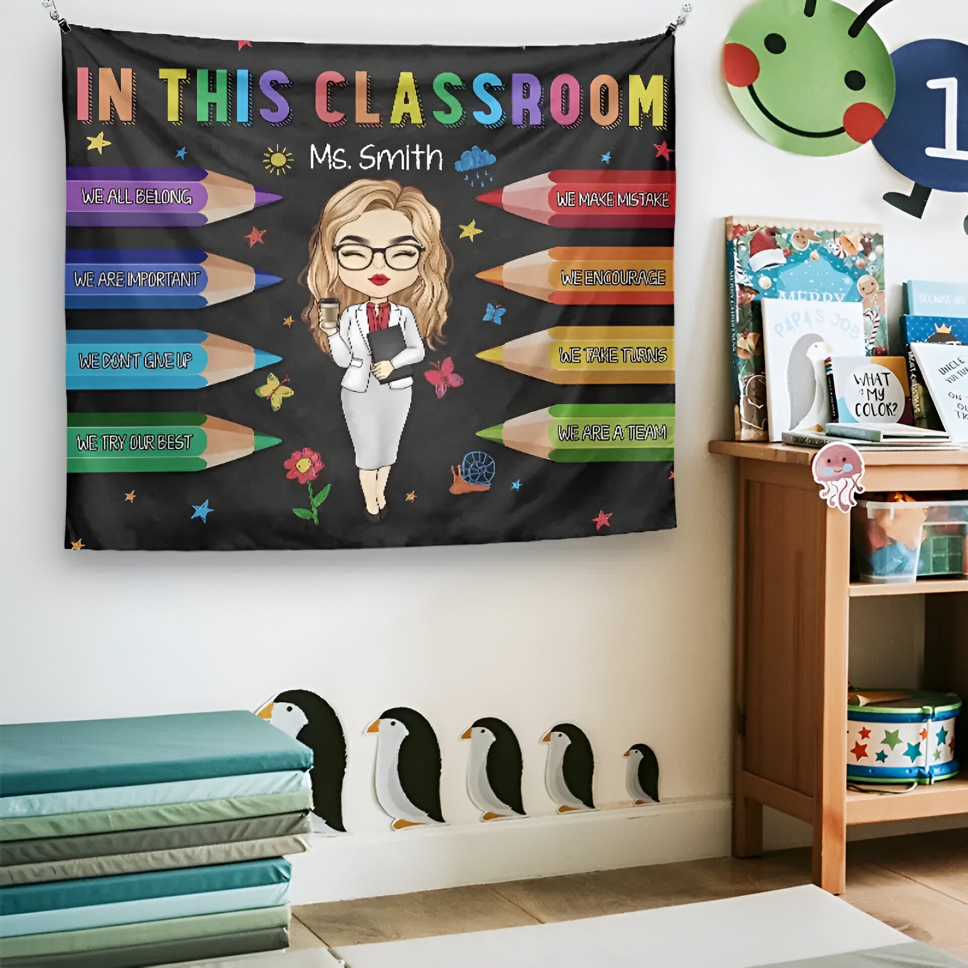 In This Classroom - Teacher Personalized Custom Tapestry - Gift For Teacher Tapes