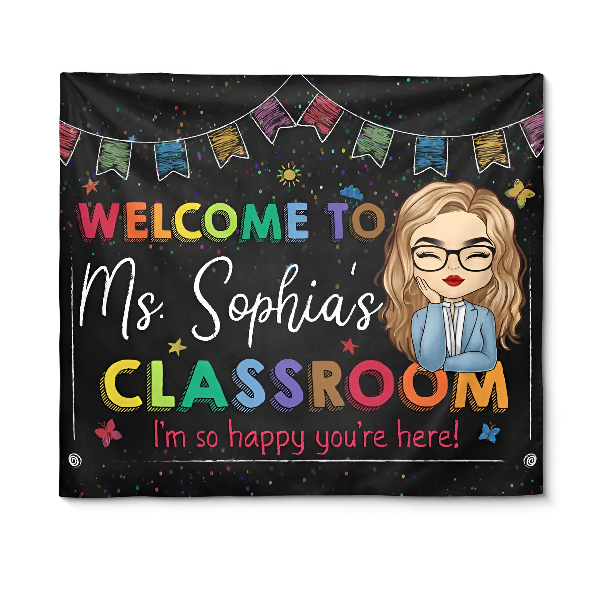 Welcom To My Classroom - Teacher Personalized Custom Tapestry - Gift For Teacher Tapes