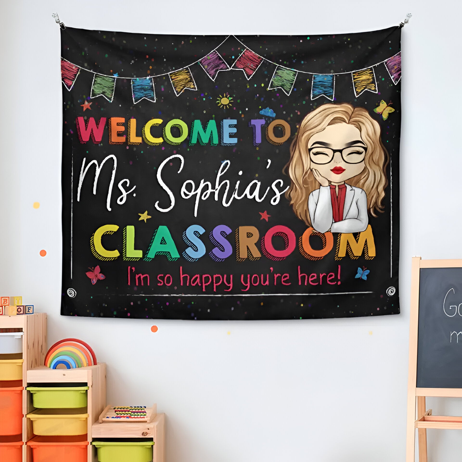 Welcom To My Classroom - Teacher Personalized Custom Tapestry - Gift For Teacher Tapes