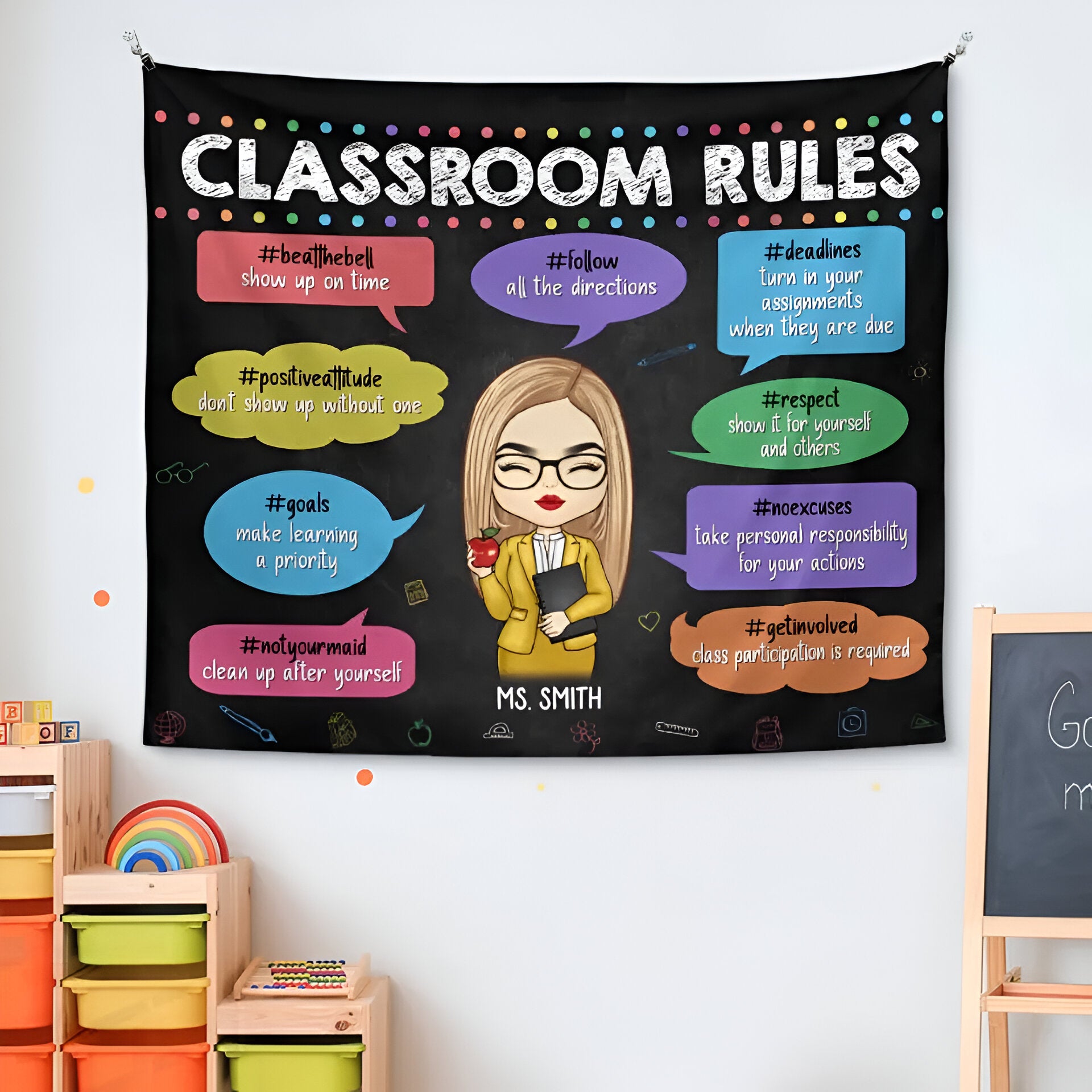 Books, Pencils, And Lots Of Dreams - Teacher Personalized Custom Tapestry - Gift For Teacher Tapes