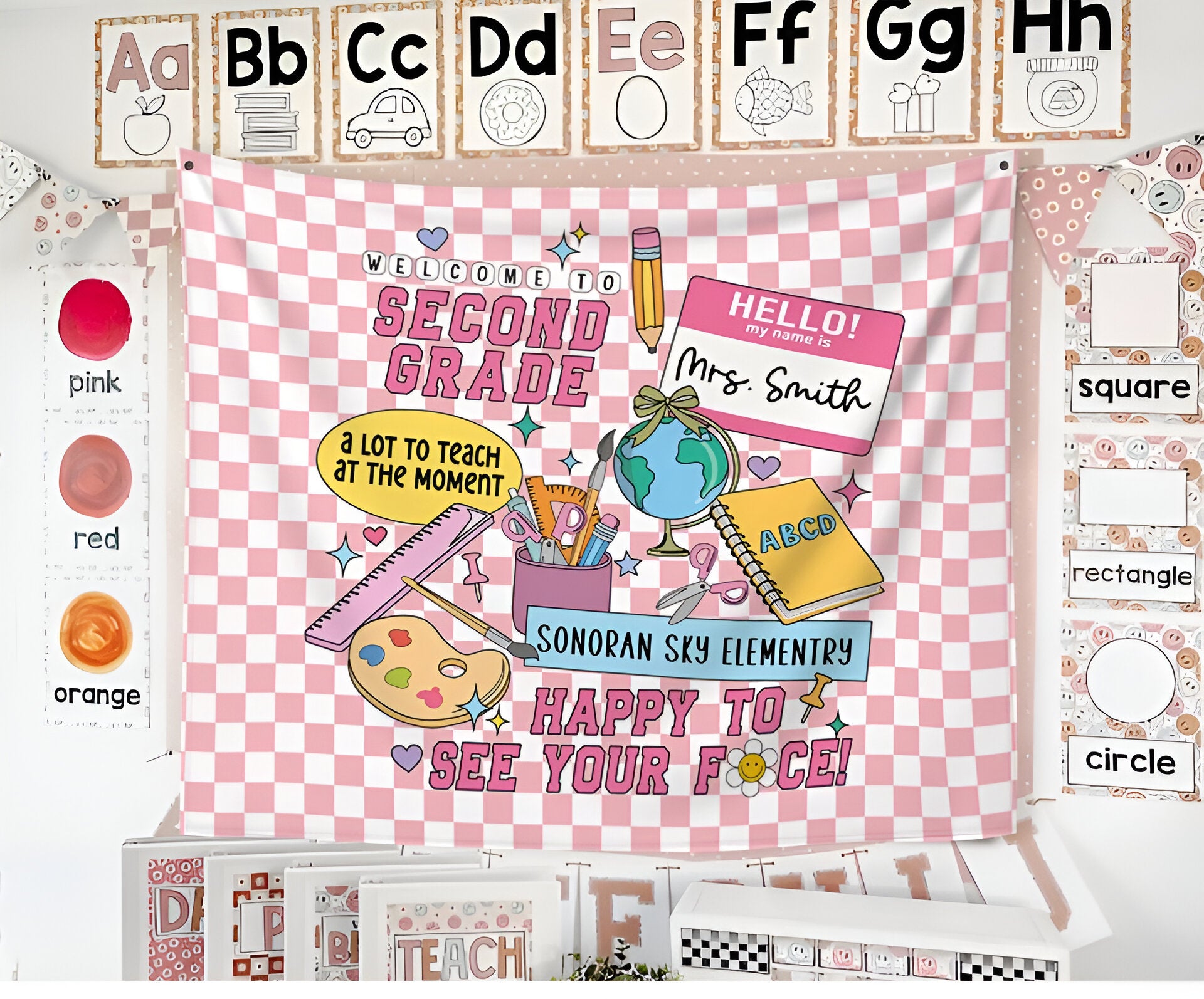 Custom Teacher Grade Classroom Tapestry, Classroom Decor, Classroom Tapestry Tapes