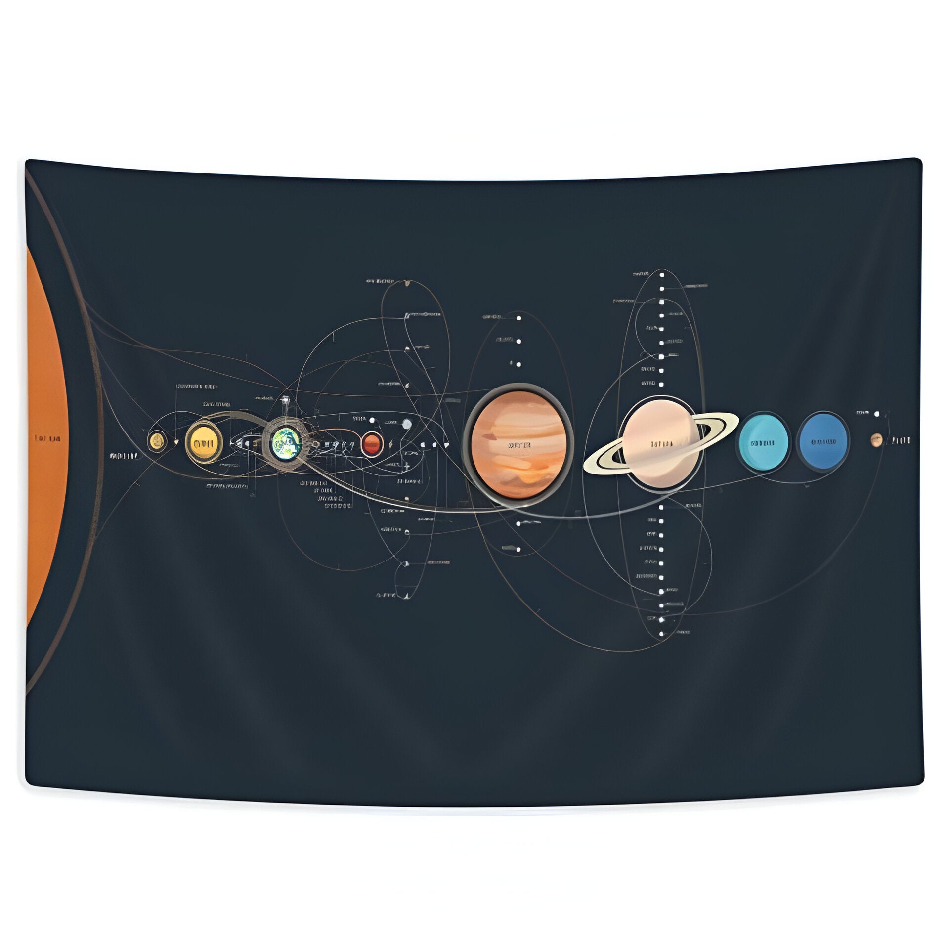 Solar Space Extra Large Tapestry Wall Hanging Art Fabric Classroom Background Tapes