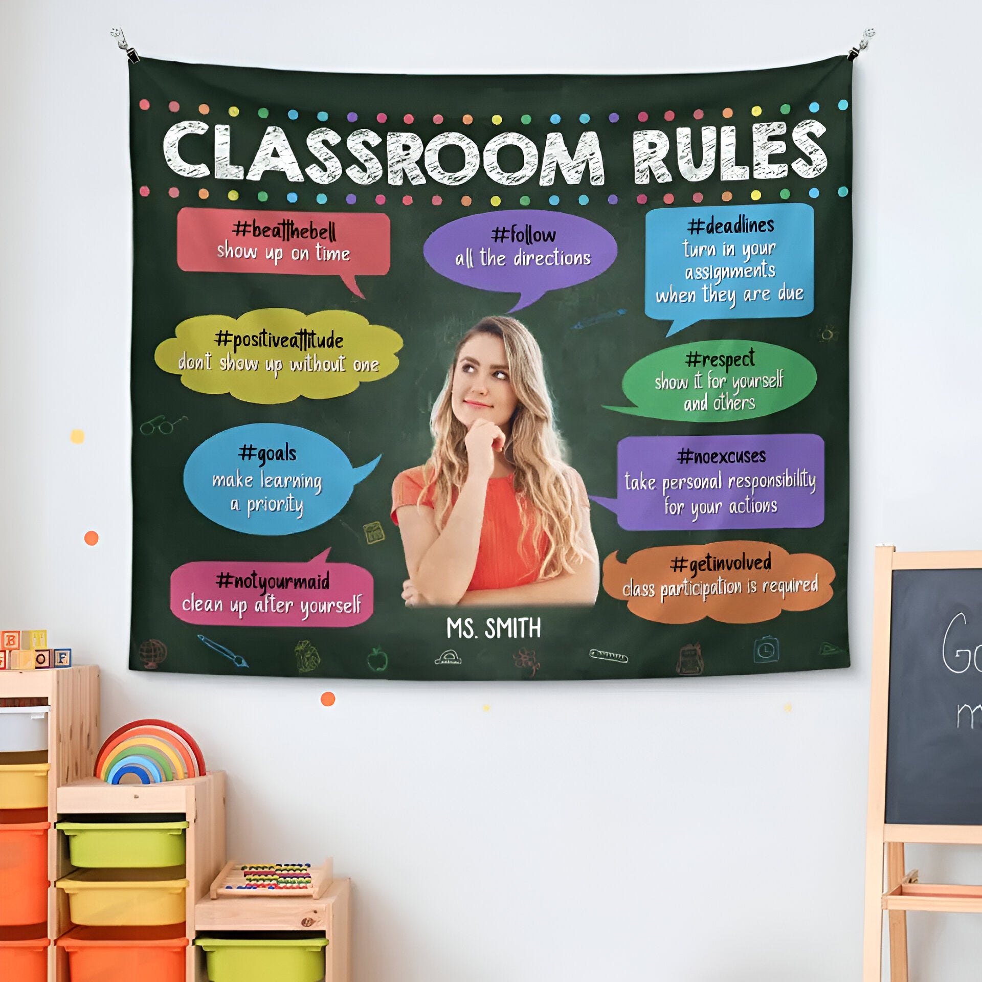 Custom Photo The Best Teachers Teach From The Heart - Teacher Personalized Custom Tapestry - Gift For Teacher Tapes