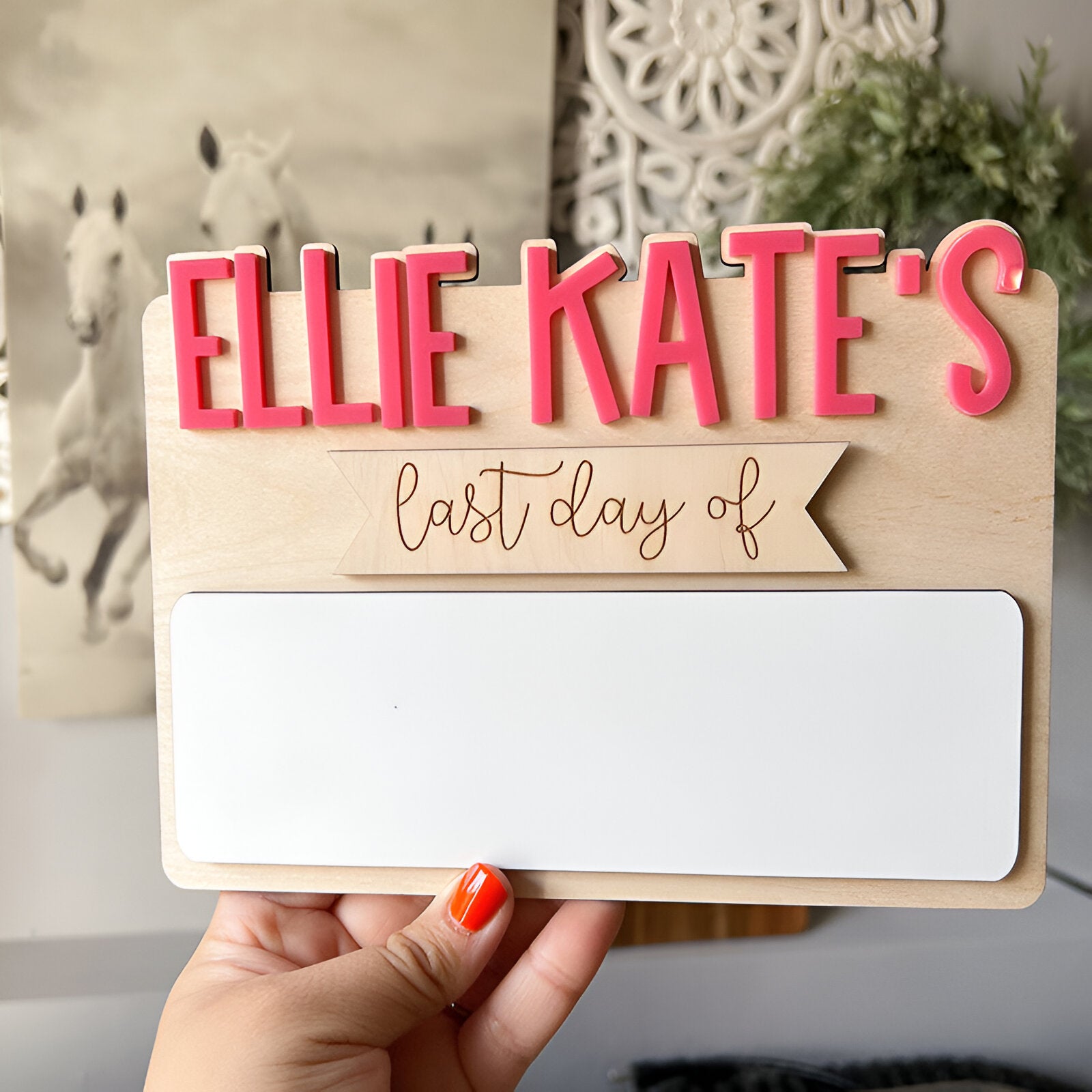 Personalized First_Last Day Of School Sign Custom Name Warm Gift for Child Scsign