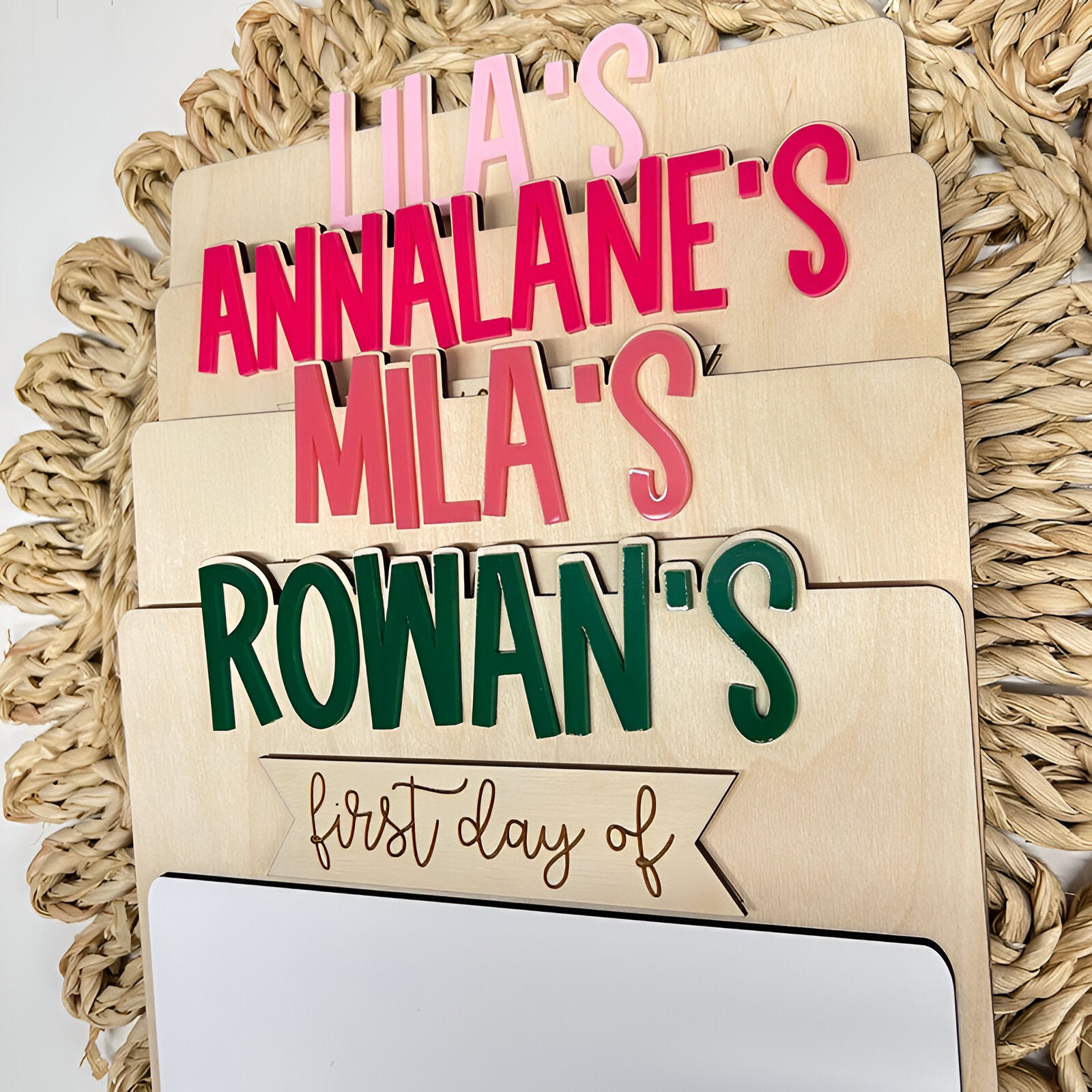 Personalized First_Last Day Of School Sign Custom Name Warm Gift for Child Scsign