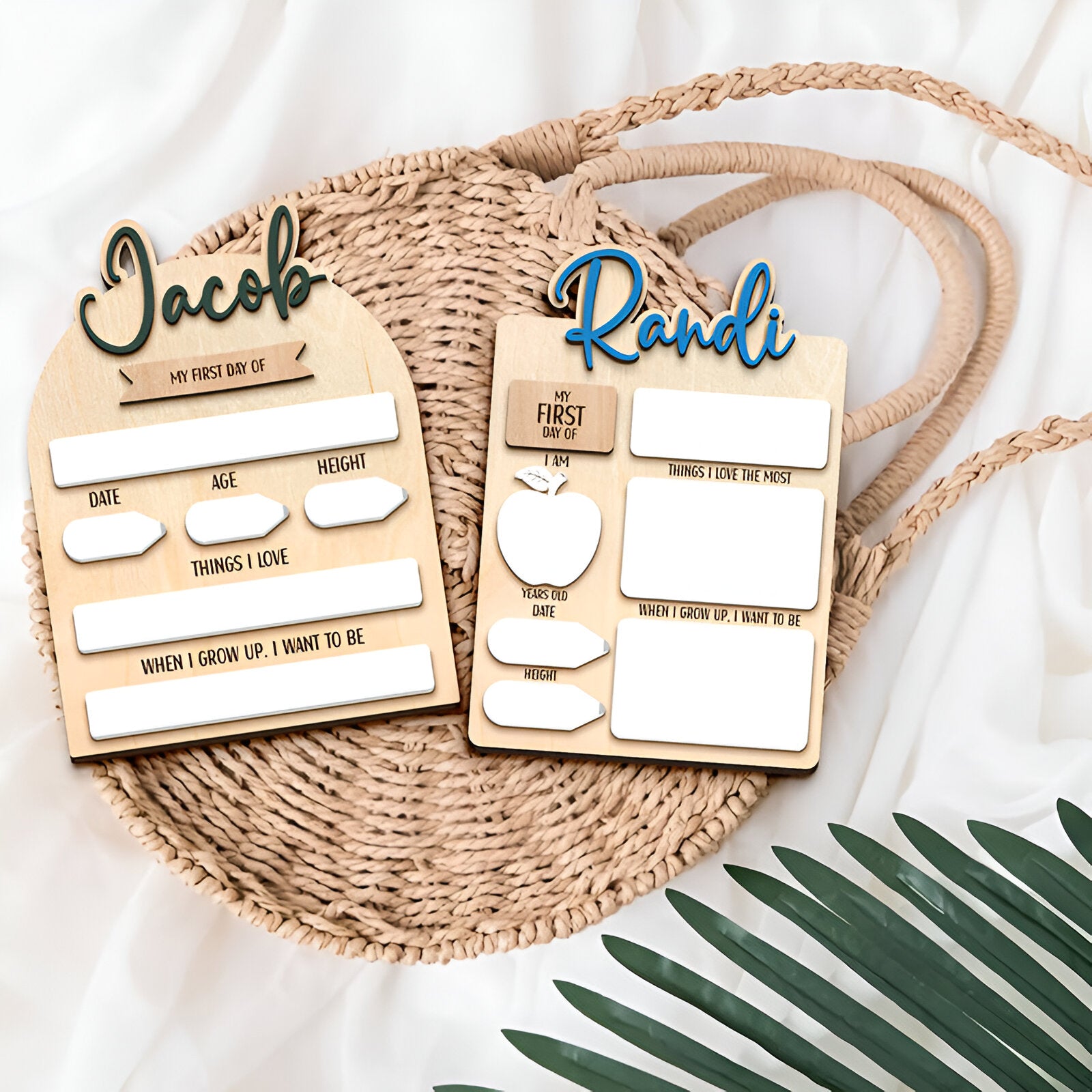 Personalized First Day Of School Sign Custom Name Stylish Present for Kids Scsign