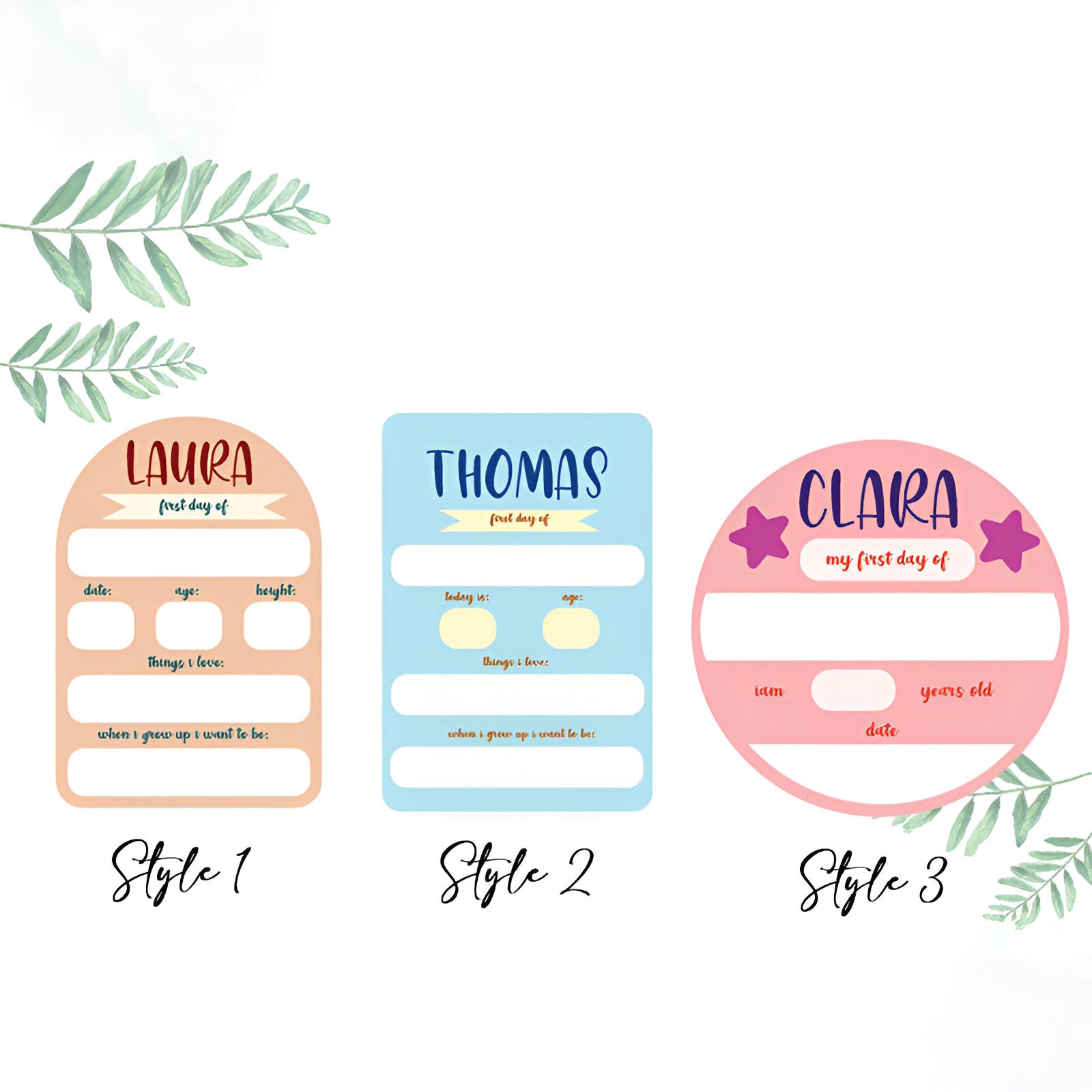 Personalized First Day Of School Sign Custom Style Colorful Gift for Child Scsign