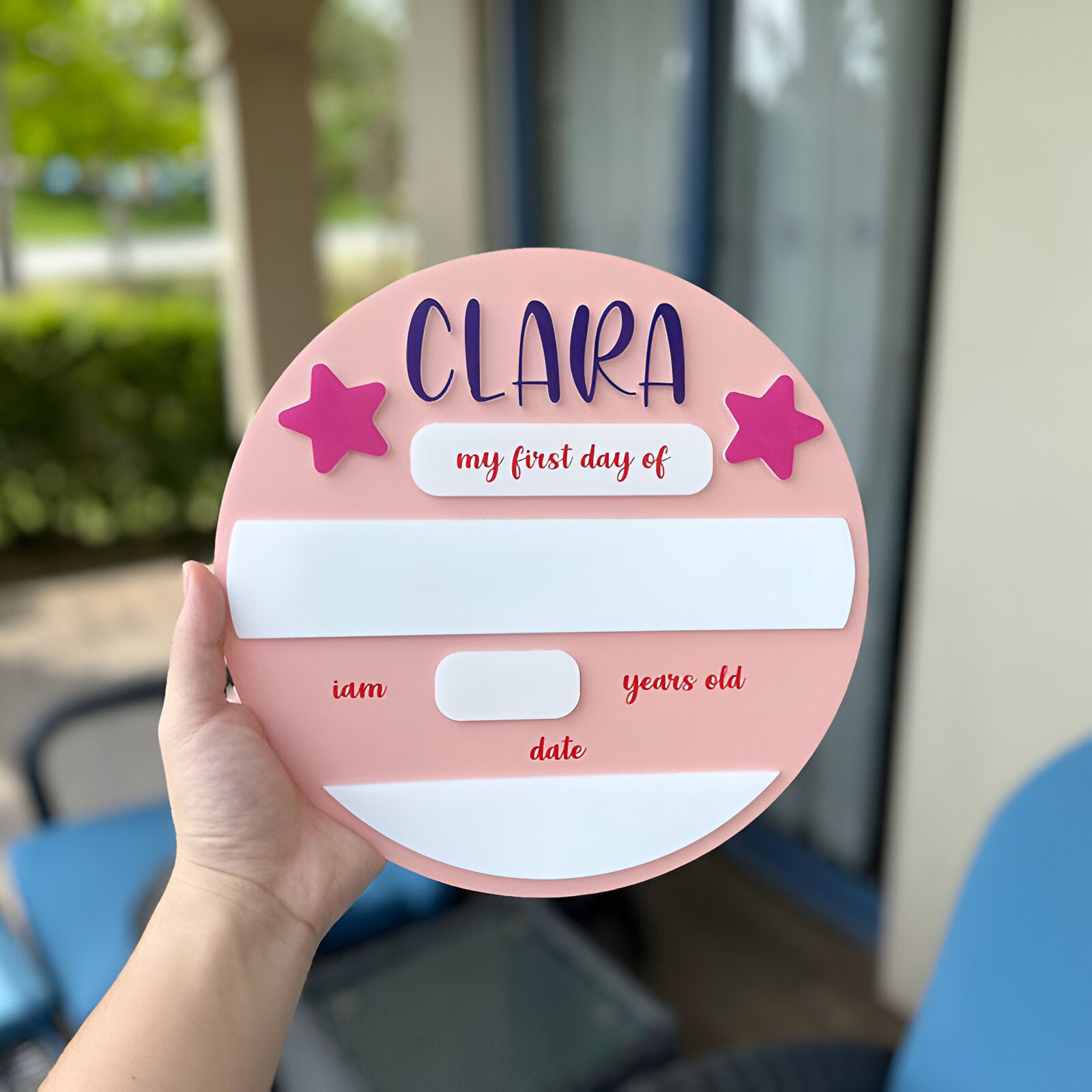 Personalized First Day Of School Sign Custom Style Colorful Gift for Child Scsign