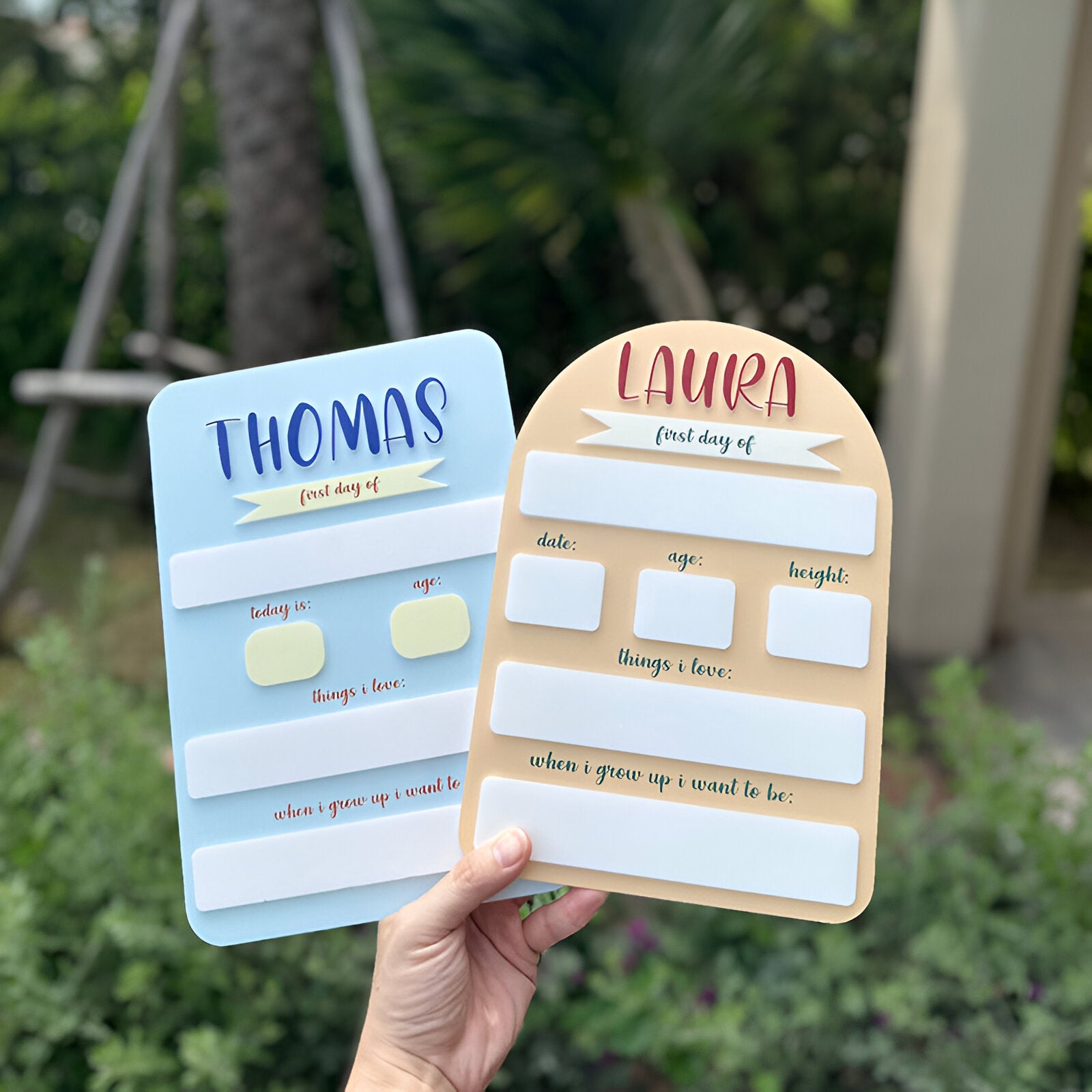 Personalized First Day Of School Sign Custom Style Colorful Gift for Child Scsign