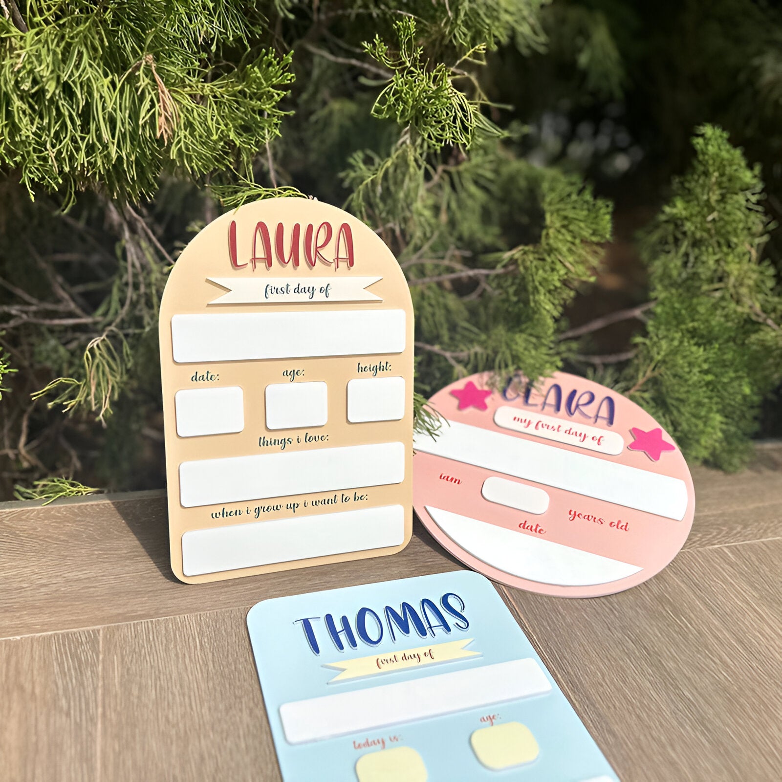 Personalized First Day Of School Sign Custom Style Colorful Gift for Child Scsign