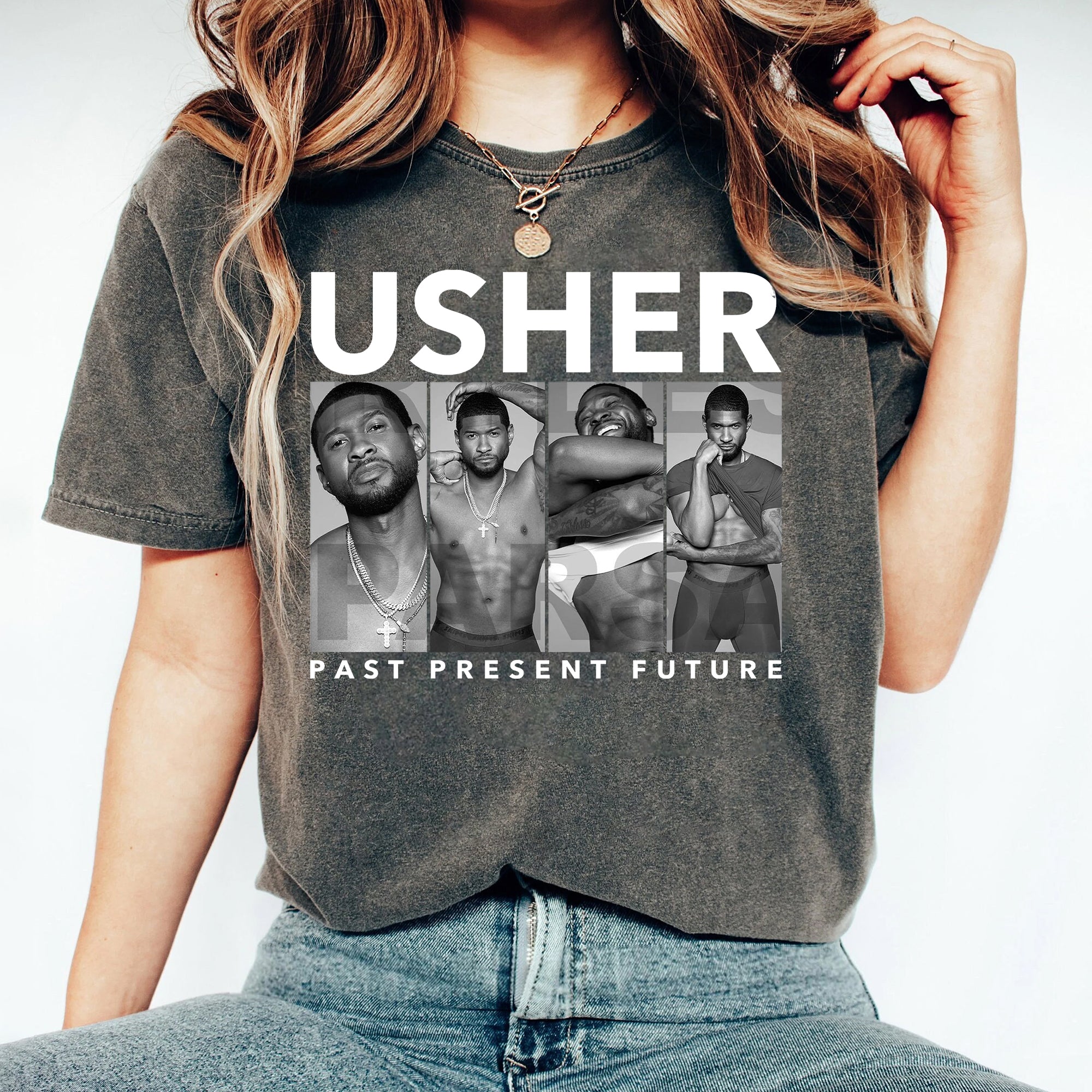 Usher t-shirt Usher world tour shirt Usher past present future world Tour shirt Usher t-shirt Usher fan merch Usher concert  JJJ