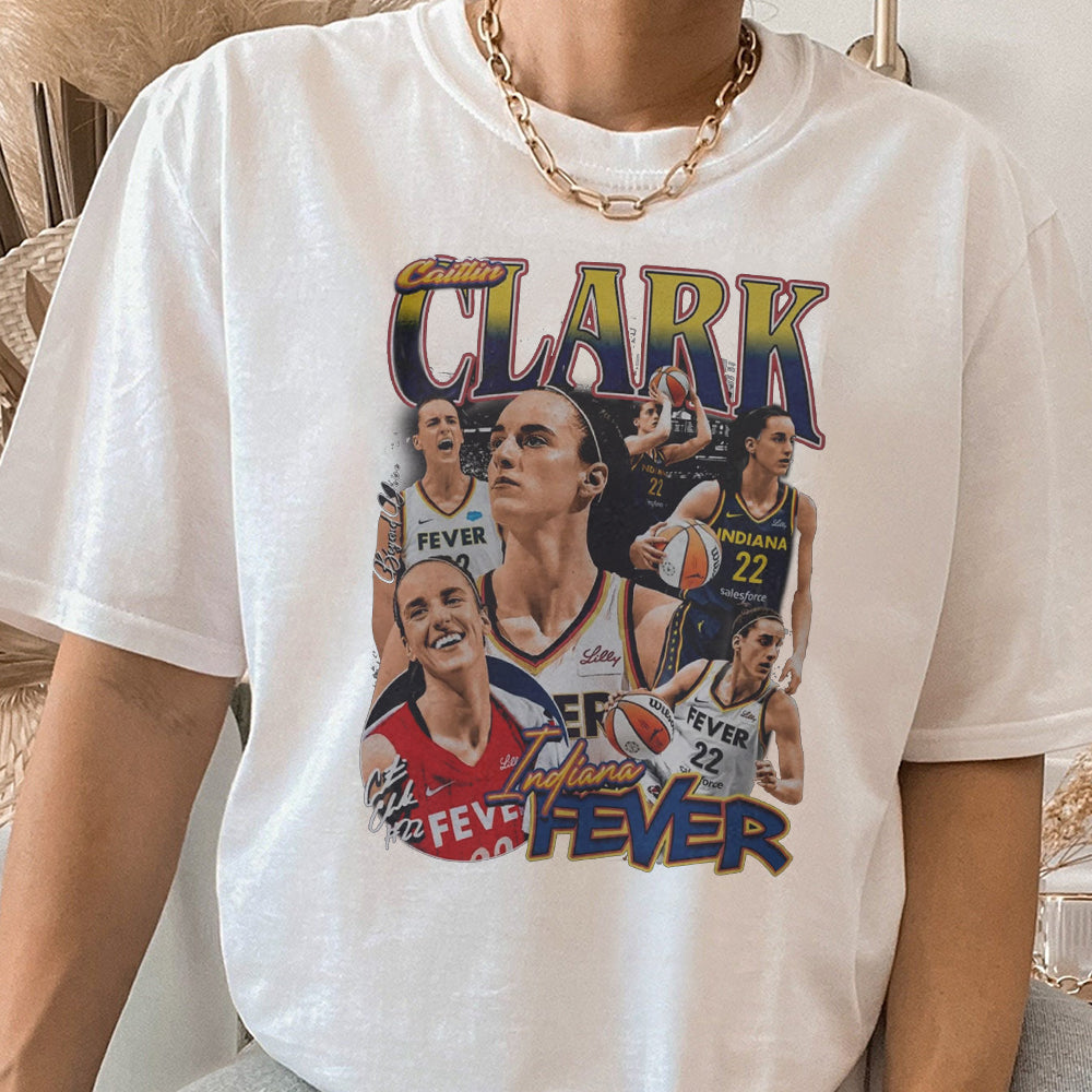 Caitlin Clark Indiana Fever 90s Vintage Bootleg Style T-Shirt, Classic Retro Graphic Unisex Tee Gift For Men and Women BBB