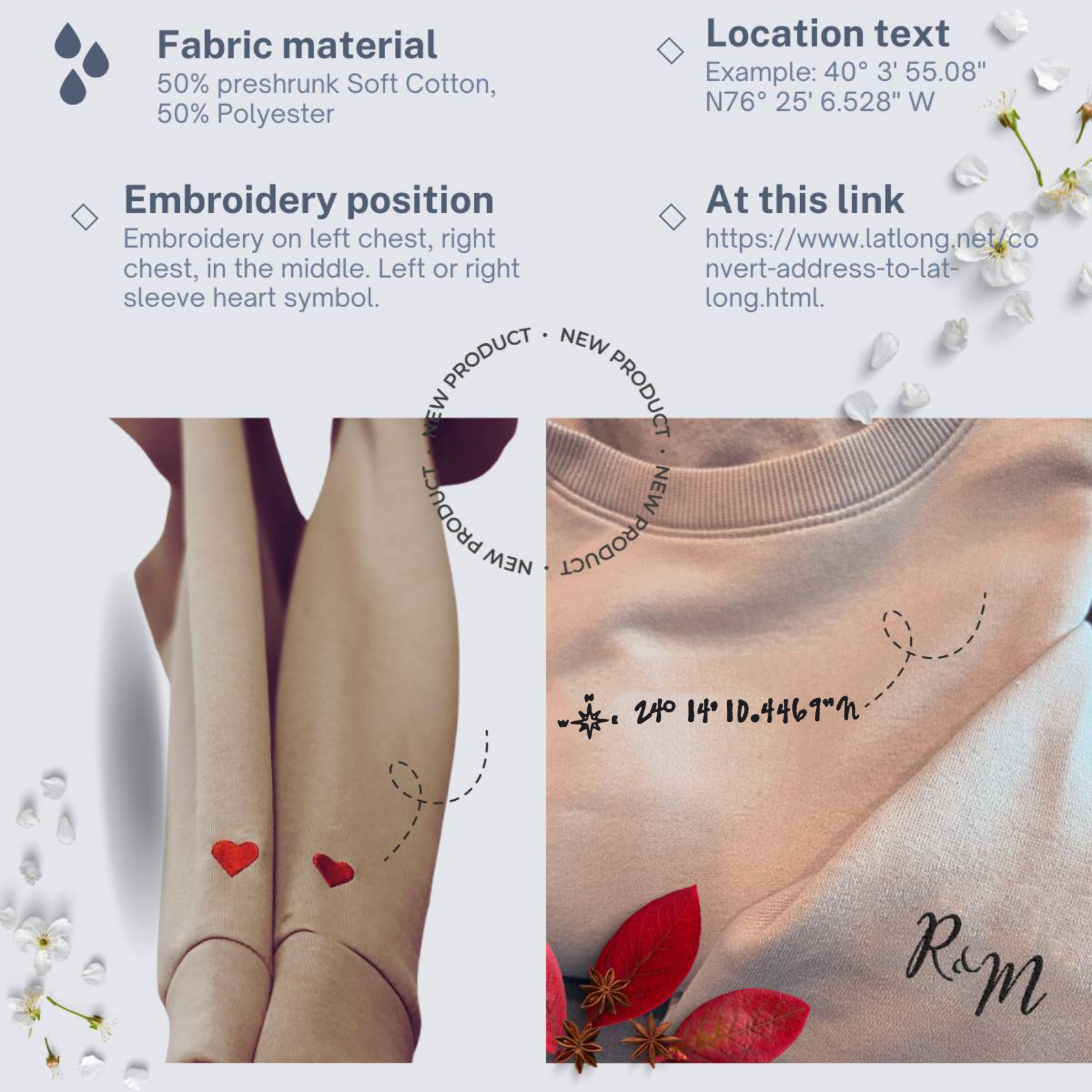 Matching Sweatshirts for Couples, Custom Location Coordinates Gift ideas for Boyfriend Girlfriend em5