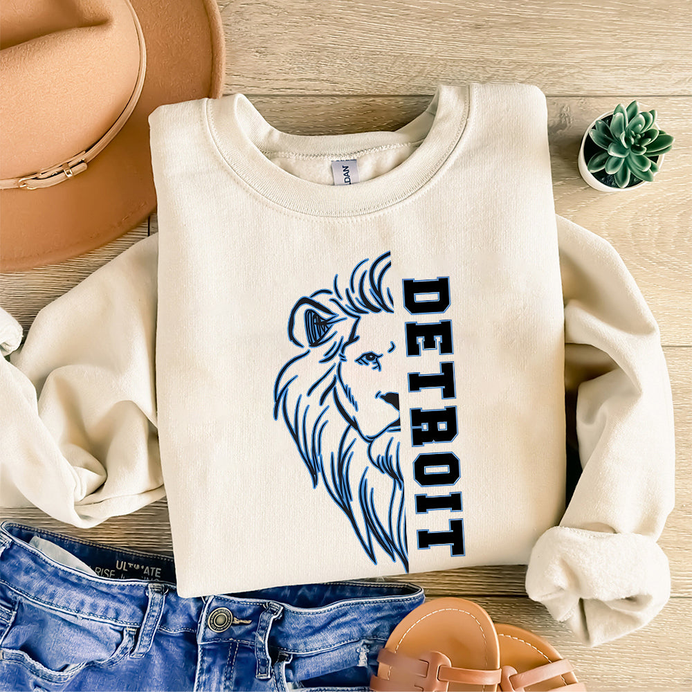 Detroit Football Shirt, Lion Football Shirt, Retro Detroit Football Shirt, Lion Football Gift, Detroit Shirt, Jared Goff, Lions Sweatshirt SP1010 04