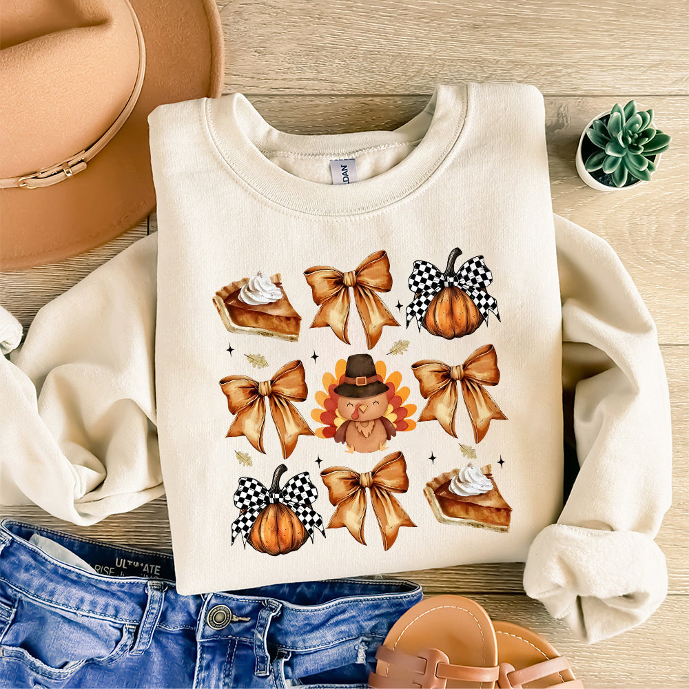 Retro Thanksgiving Png, Retro Fall Pumpkin Bow Png, Fall Coquette Bow PNG, Turkey Png Png, Autumn Girly Png,Girl Autumn Sublimation Design PNG3009 20 NPN