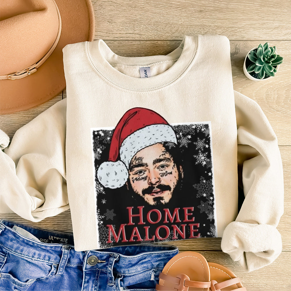 Home Malone Sweatshirt, Ugly Christmas Sweathirt, Funny Christmas Sweathirt, Home Alone Sweathirt,Ghost Malone Shirt 2 TMN
