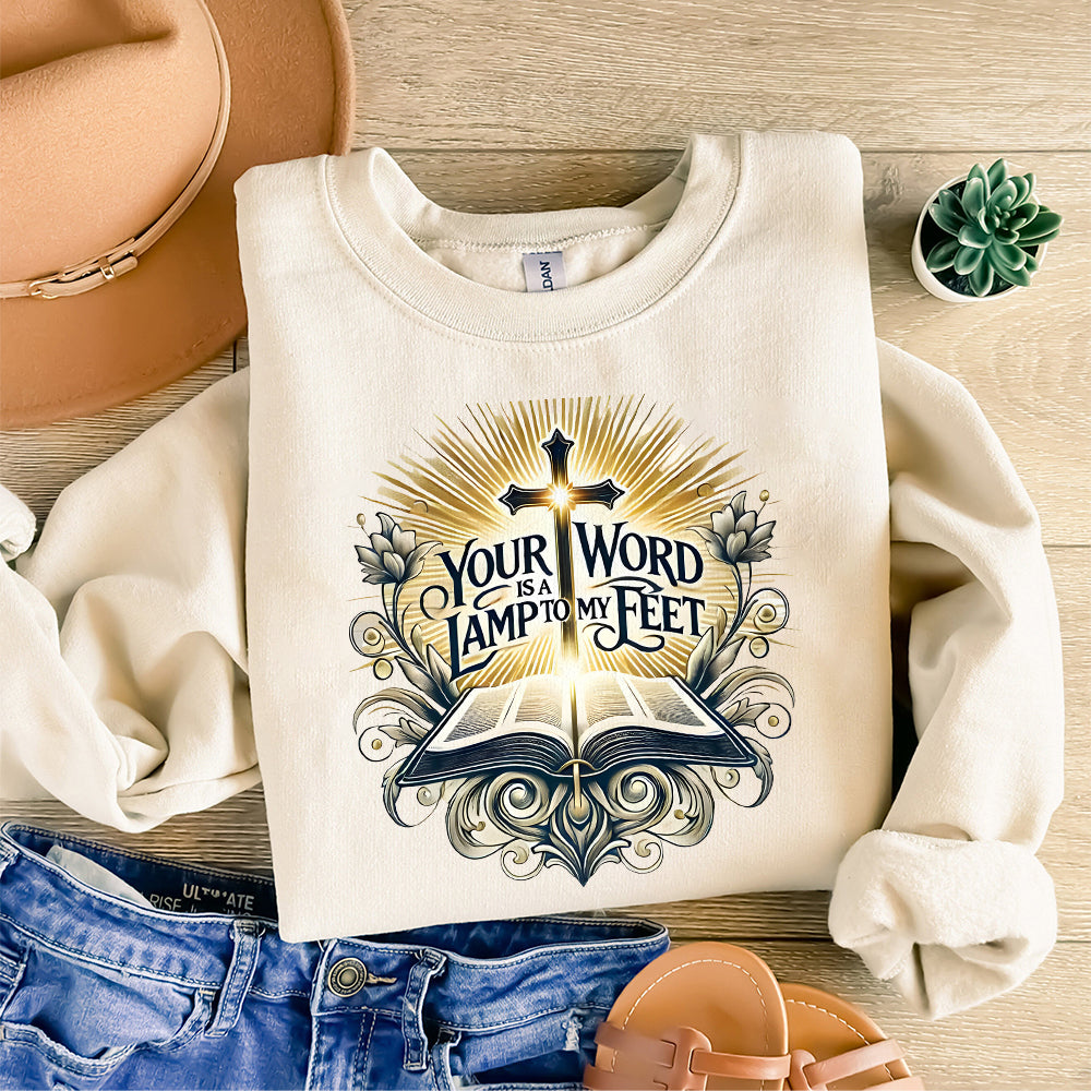 Your Word Is A Lamp To My Feet Png, Png, Christian Christmas Png, Coquette Jesus Christmas Png, Bible Verse Png, Faith Png, Oh Holy Night, S70 BAA